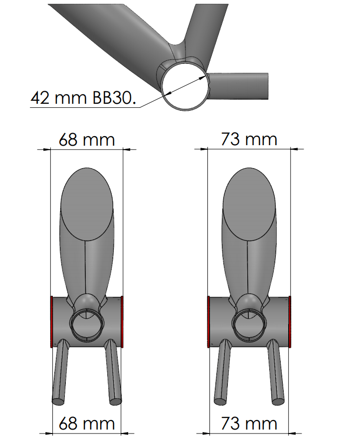 Dimensions BB30 42 mm