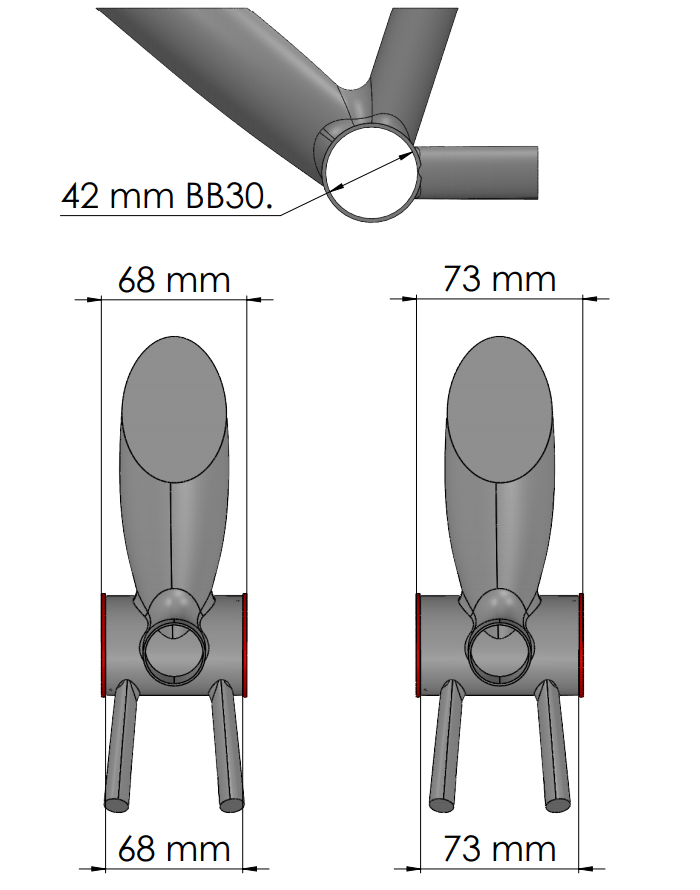 Abmessungen BB30 42 mm