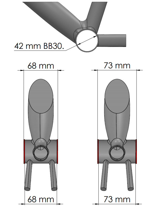 adaptador de espárragos iscg para pedalier BB30