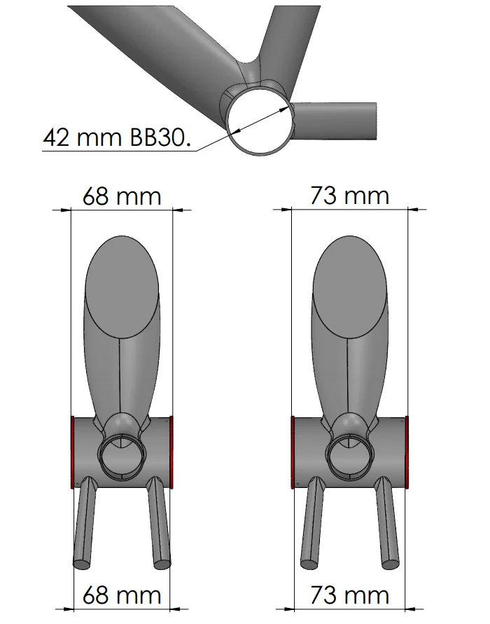 adaptateur plots iscg pour boitier de pédalier BB30