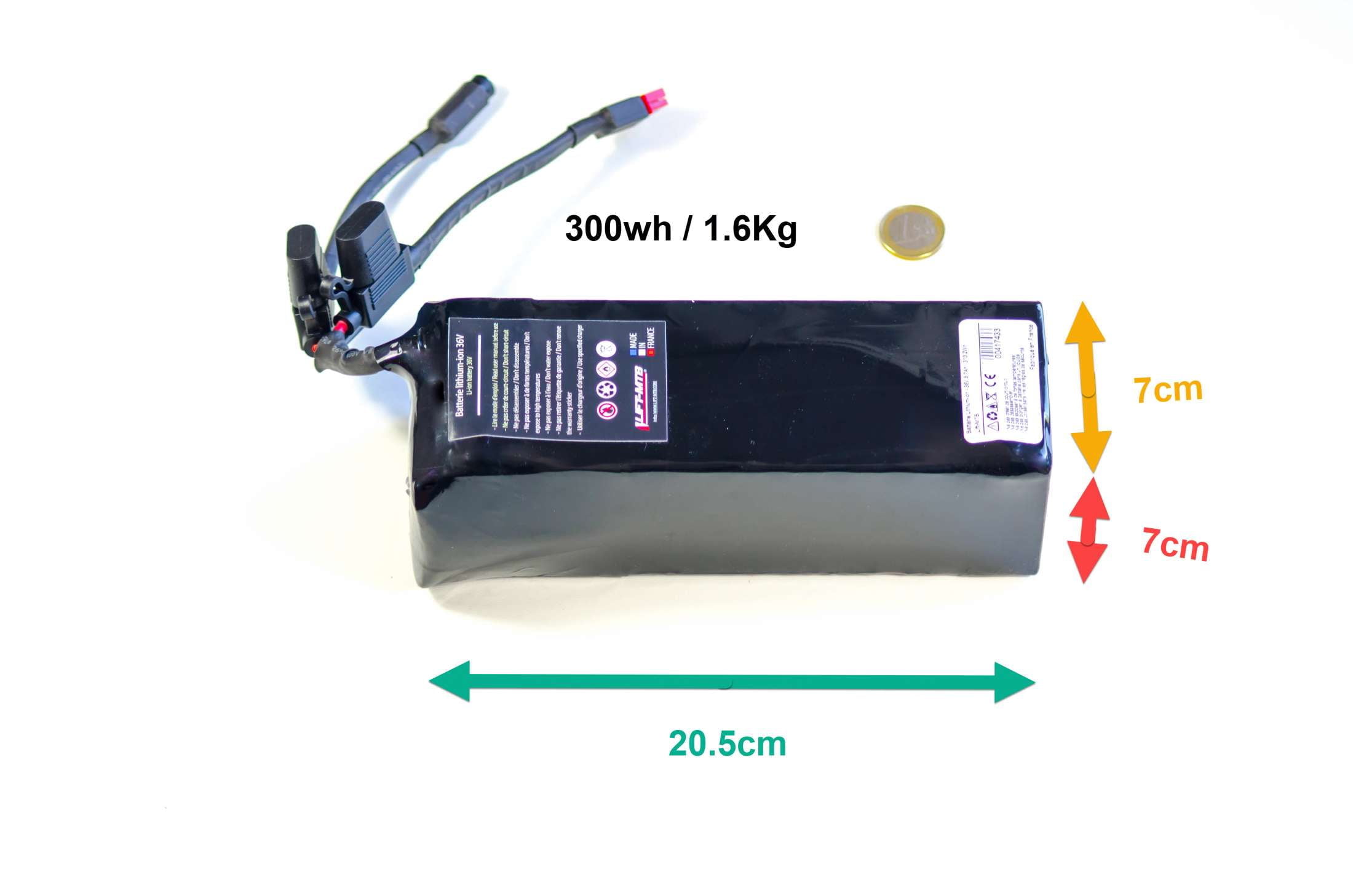 500 Wh electric battery for LIFT-MTB pedal motor kit.