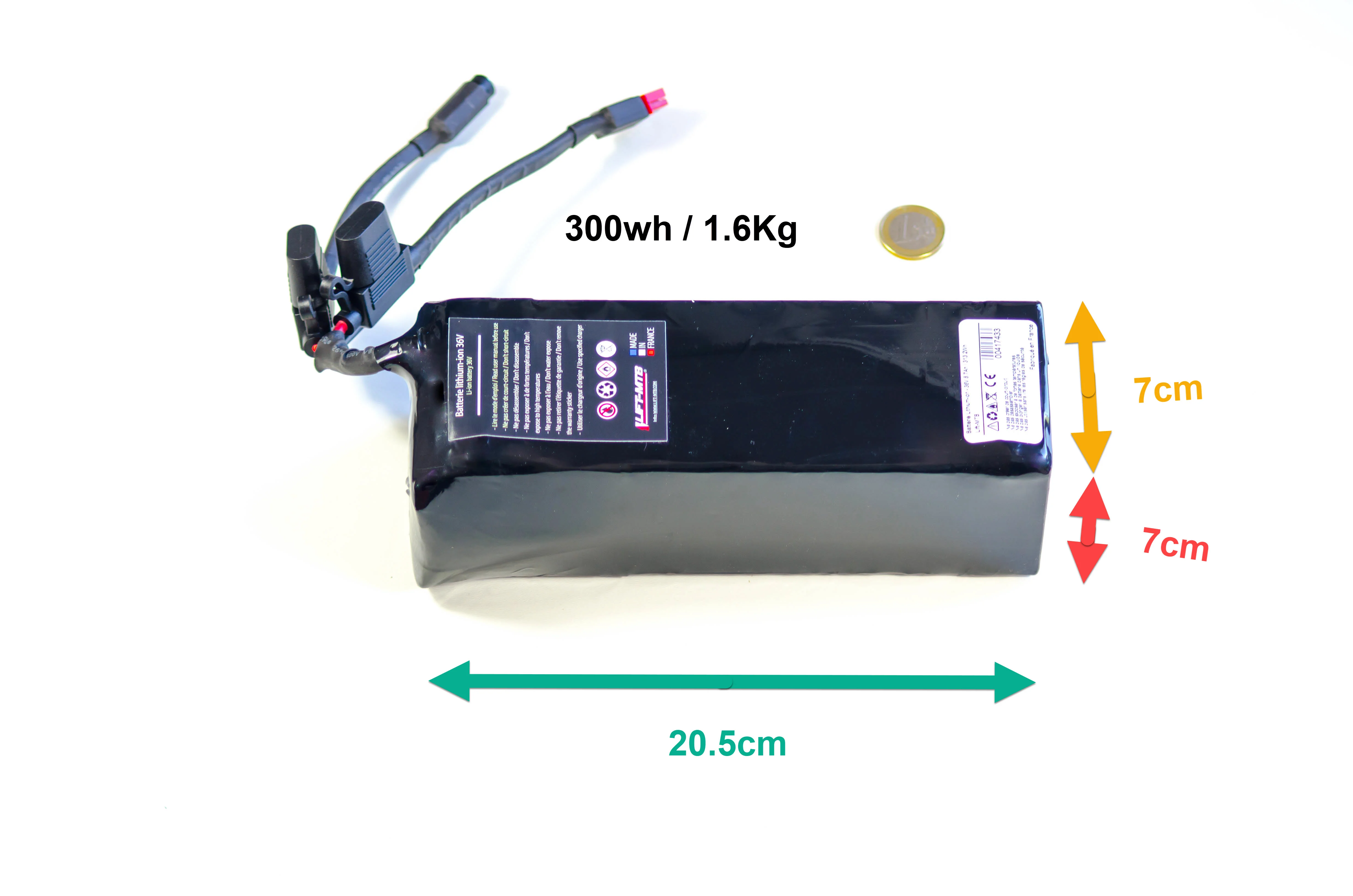 Batteria elettrica da 300 Wh per il kit di motori a pedali LIFT-MTB.