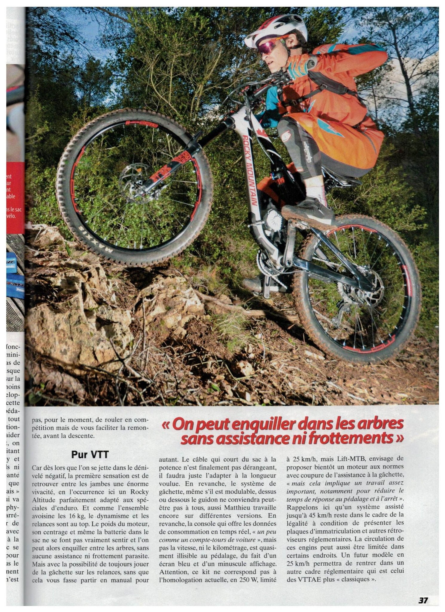 artículo de prensa sobre la motorización para ATV lift mtb